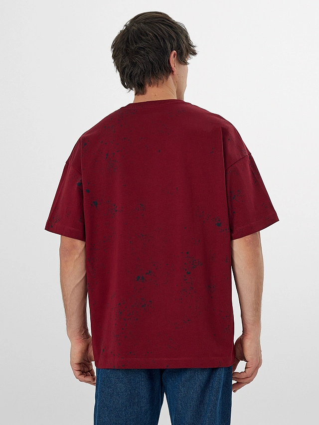 Футболка мужская бордовая с надписью - 3