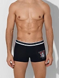 Трусы боксеры мужские черные с принтом