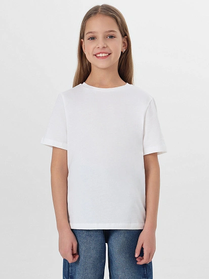 картинка Футболка базовая для девочек белая от известного бренда одежды для девочек Mark Formelle