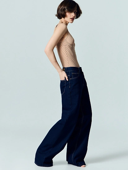 картинка Джинсы женские wide leg темно-синие от магазина стильной одежды Mark Formelle