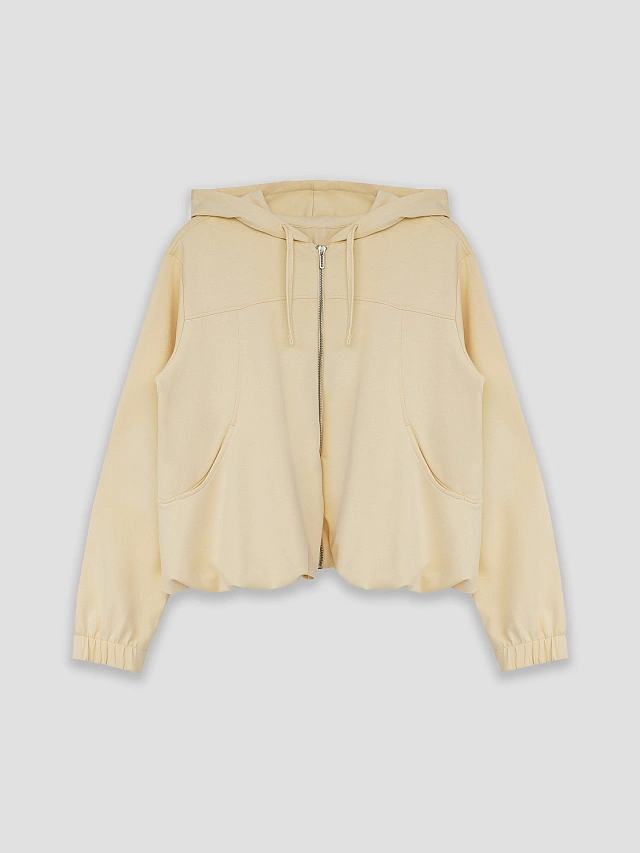 Толстовка женская бежевая на молнии - 7