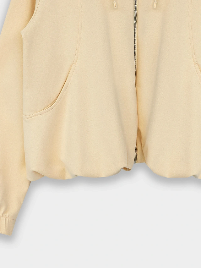 Толстовка женская бежевая на молнии - 8