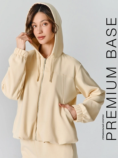 картинка Толстовка женская бежевая на молнии от магазина стильной одежды Mark Formelle