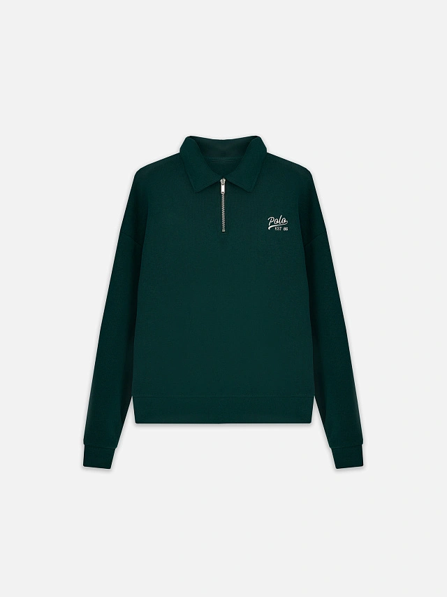 Джемпер женский зеленый с застежкой-молнией - 6