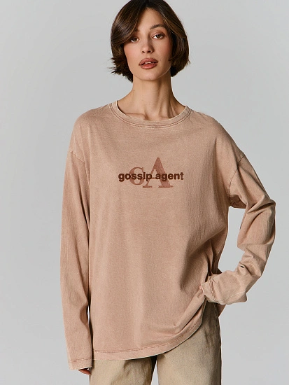 картинка Лонгслив женский серый с обработкой эйсид от магазина стильной одежды Mark Formelle