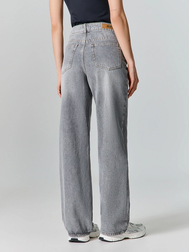 Джинсы женские wide leg серые - 4