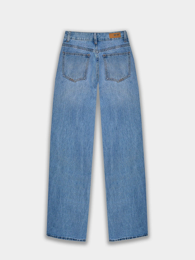 Джинсы женские wide leg голубые - 8