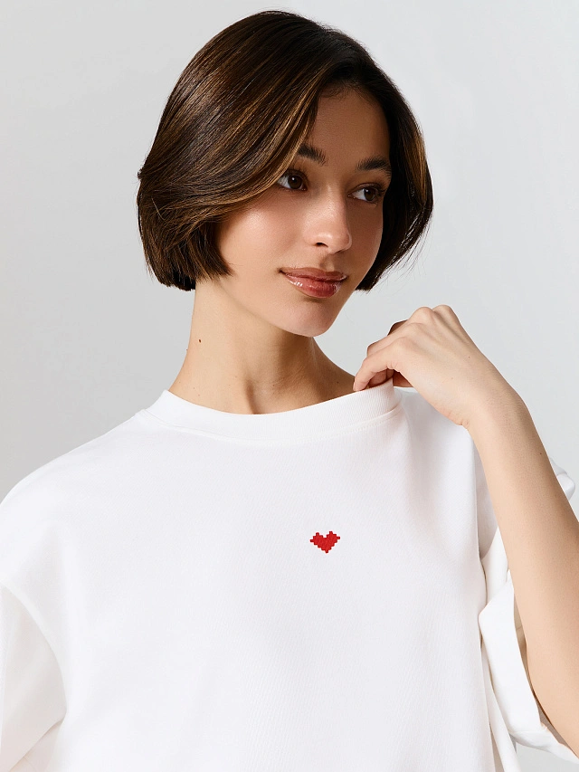 Футболка оверсайз женская белая с надписью - 11