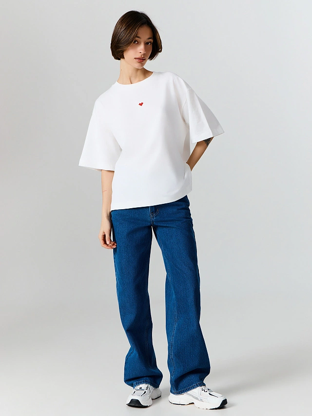 Футболка оверсайз женская белая с надписью - 4