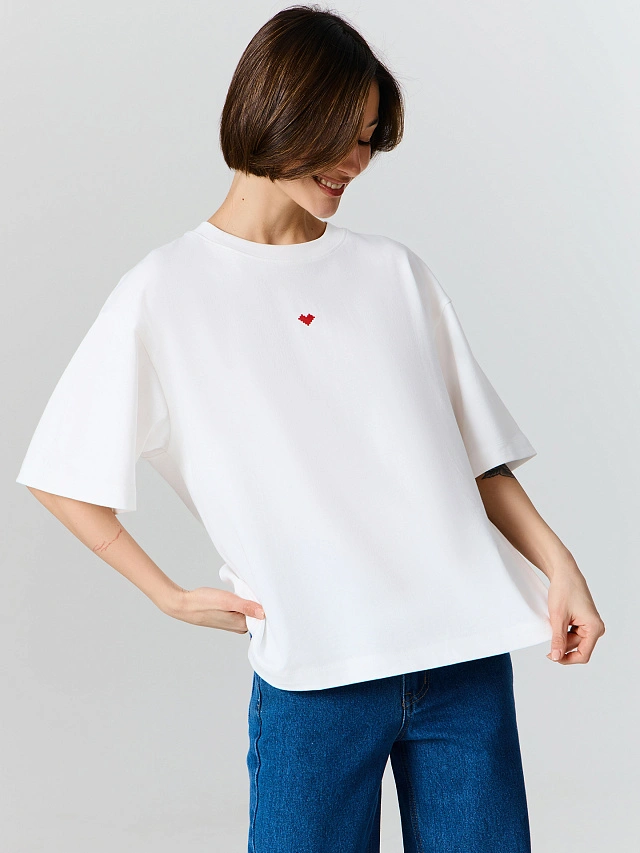 Футболка оверсайз женская белая с надписью - 8