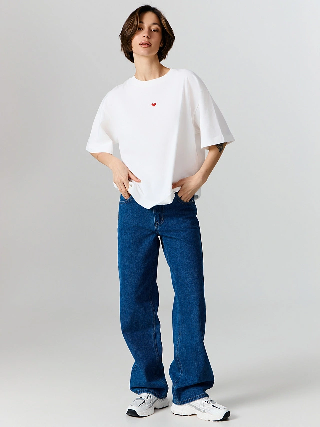 Футболка оверсайз женская белая с надписью - 9