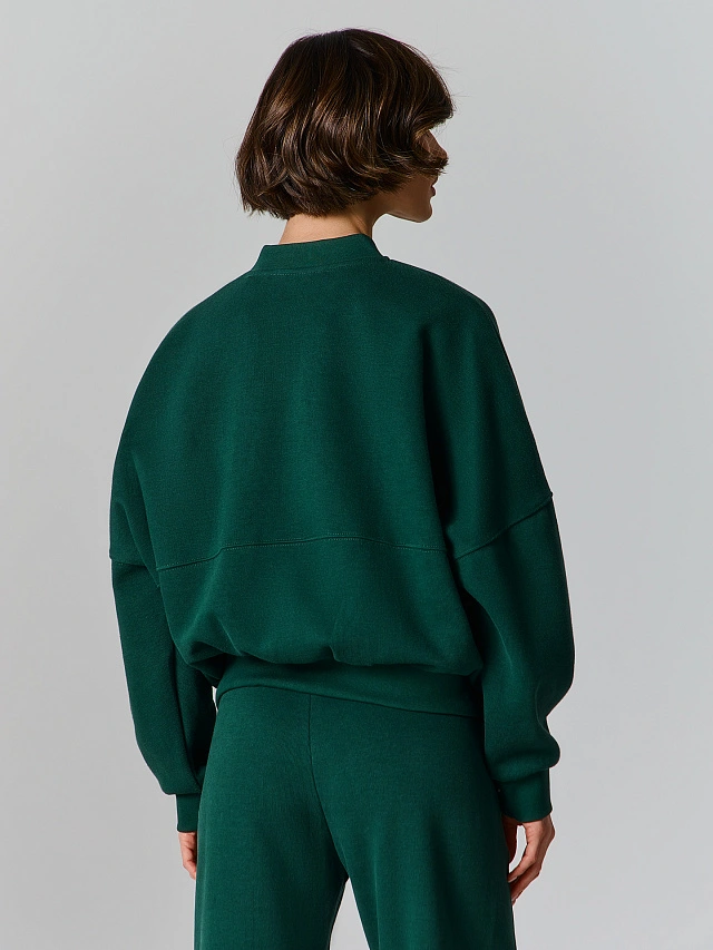 Толстовка женская зеленая на молнии - 4