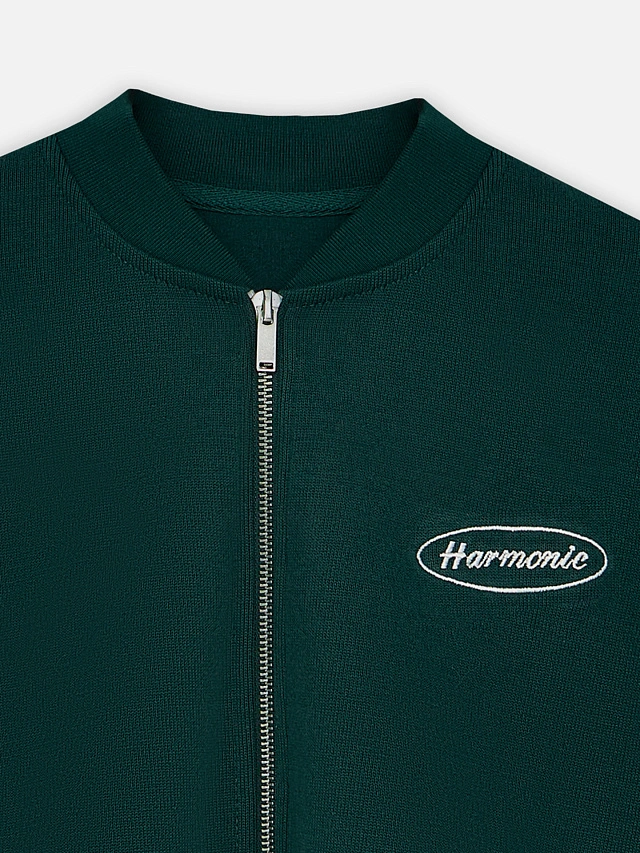 Толстовка женская зеленая на молнии - 7