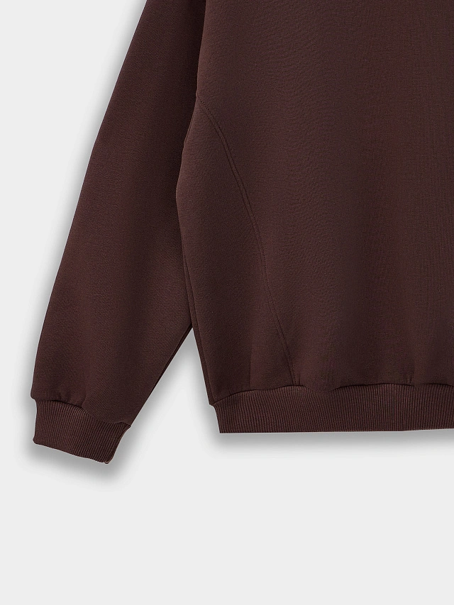 Теплое худи женское коричневое с начесом - 9