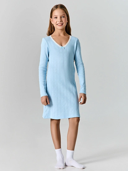 картинка Сорочка ночная для девочек голубая от известного бренда одежды для девочек Mark Formelle