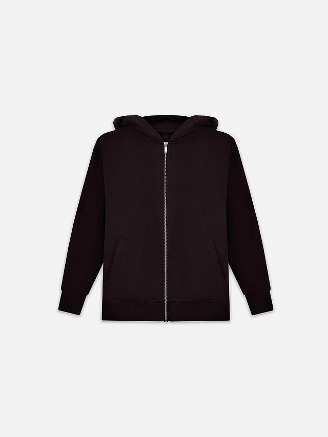 Толстовка женская коричневая на молнии - 6