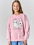Свитшот для девочек розовый с надписью "Some bunny loves you"