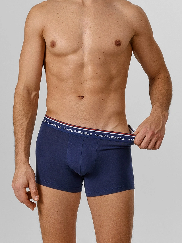 Трусы боксеры мужские синие - 4