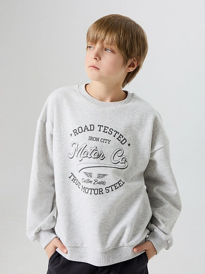 картинка Свитшот для мальчиков серый от магазина одежды для мальчиков от бренда Mark Formelle