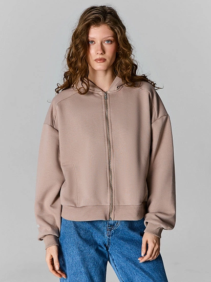 картинка Толстовка женская бежевая на молнии от магазина стильной одежды Mark Formelle