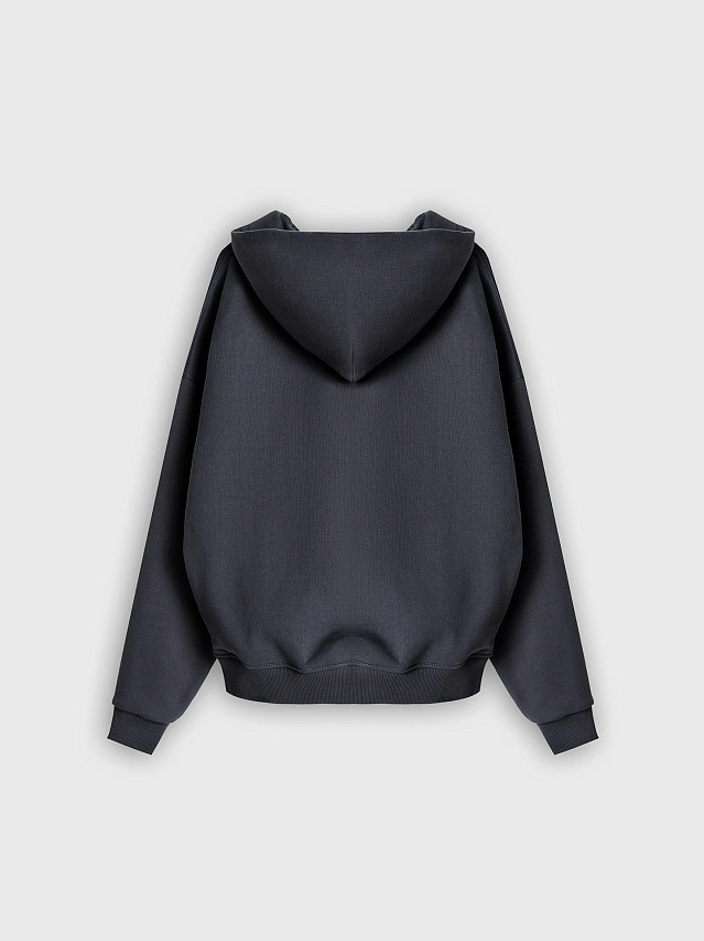 Теплая толстовка женская серая с начесом - 4