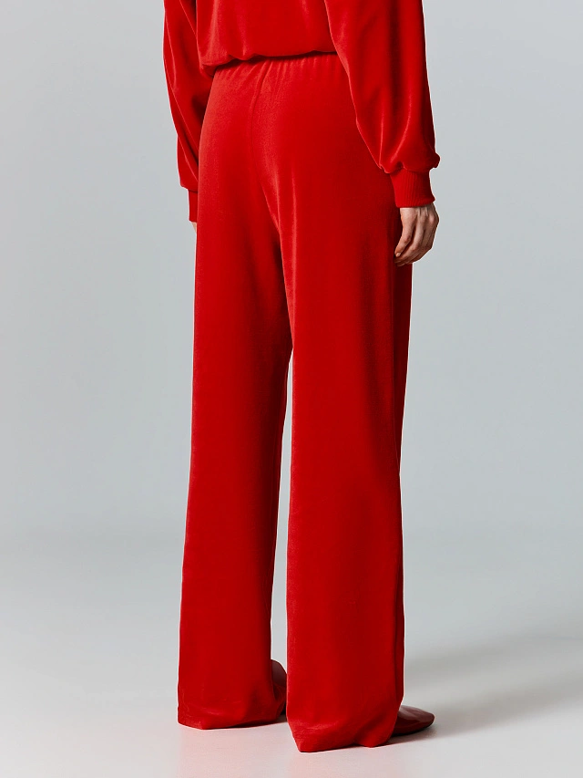 Брюки женские красные велюровые - 4