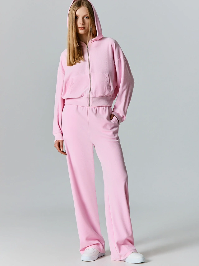 Брюки женские розовые велюровые - 4