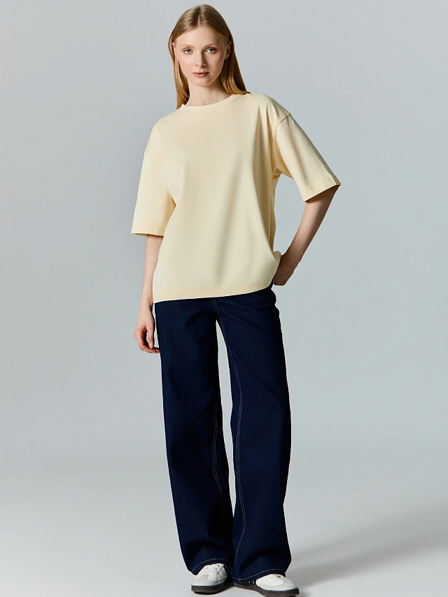 Футболка оверсайз женская желтая - 3