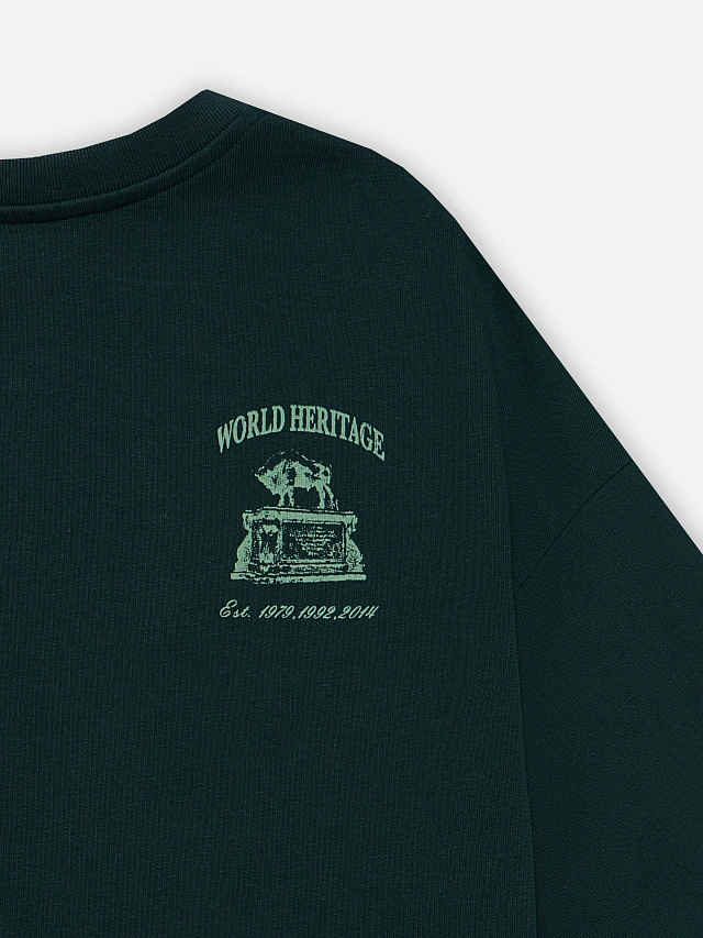 Футболка мужская зеленая с принтом зубров и надписью "Беловежская пуща. Национальный парк" - 9