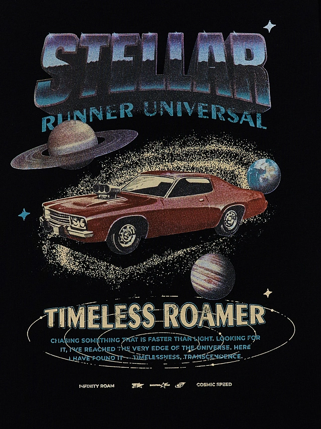 Футболка мужская черная с надписью "Stellar" - 7