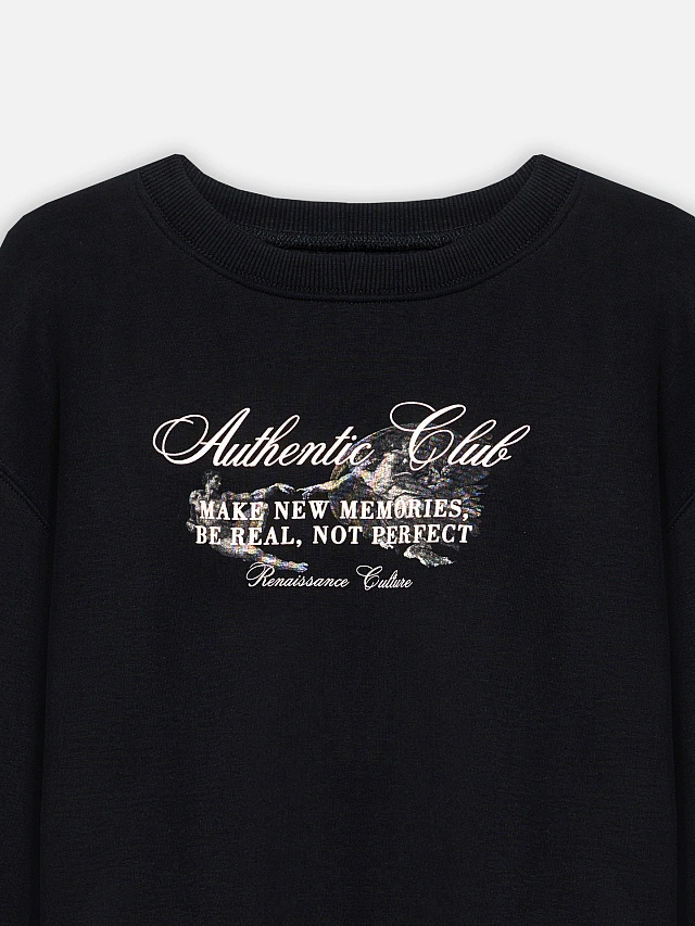 Теплый свитшот женский черный с начесом - 9