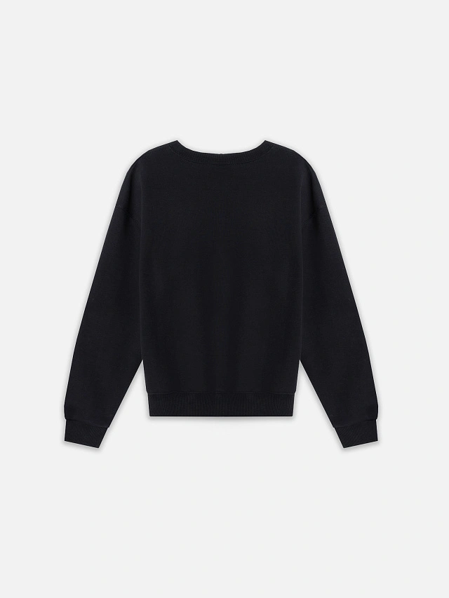 Теплый свитшот женский черный с начесом - 11