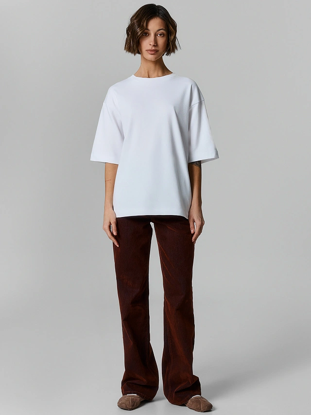 Футболка оверсайз женская белая - 2