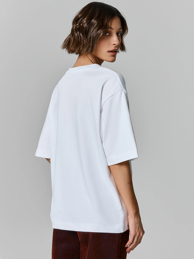 Футболка оверсайз женская белая - 3