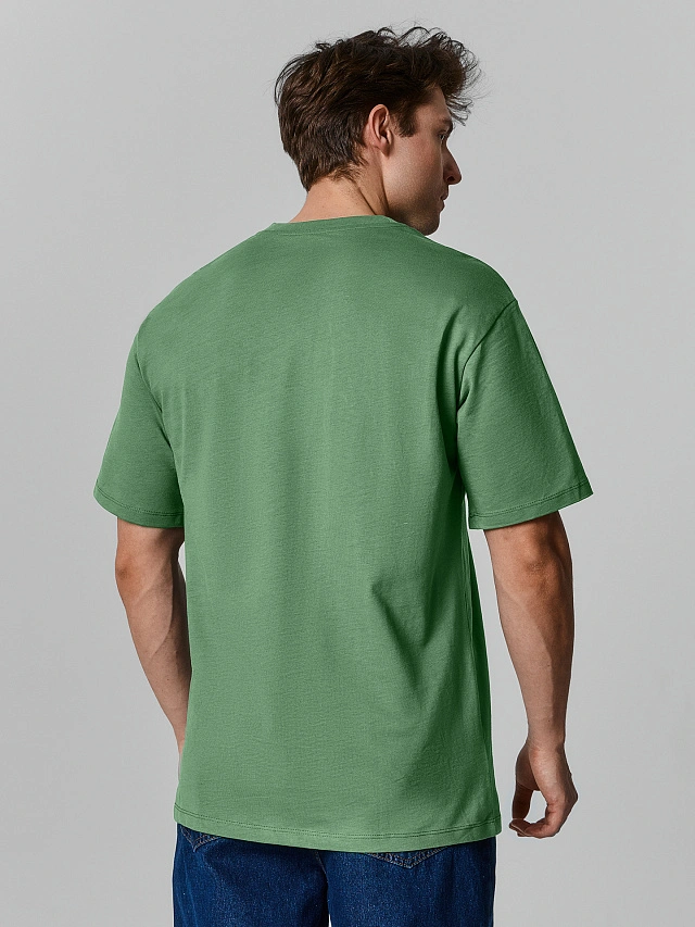 Футболка мужская базовая зеленая - 3
