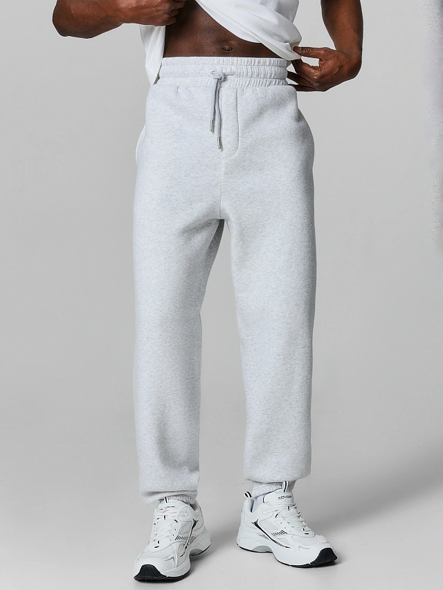 Теплые брюки мужские серые с начесом - 2