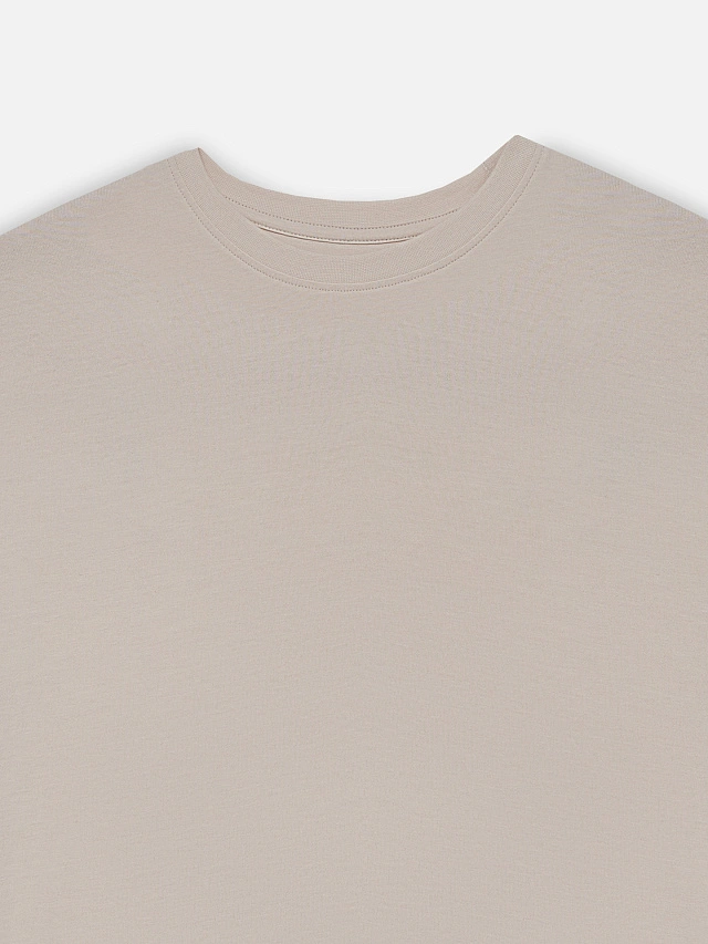 Футболка оверсайз женская бежевая - 5