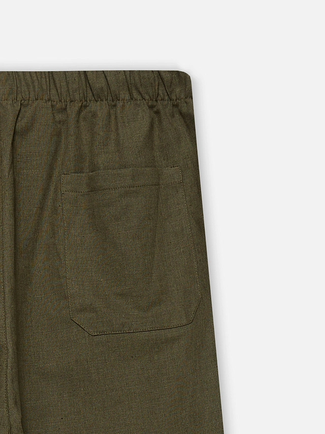 Брюки льняные мужские зеленые - 7