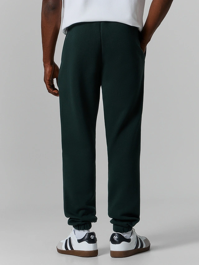 Теплые брюки джоггеры мужские зеленые с начесом - 3