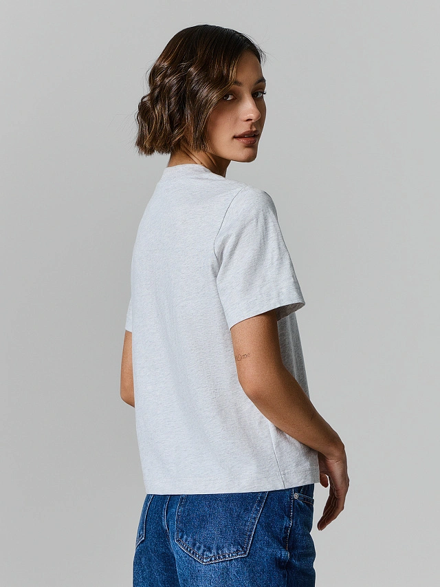 Футболка базовая женская серая - 3