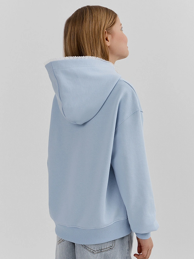 Худи для девочек голубое - 3