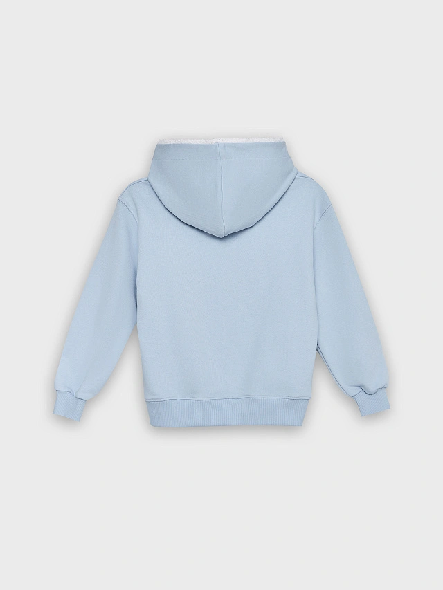 Худи для девочек голубое - 10