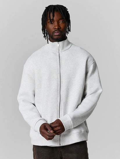 картинка Теплая толстовка мужская серая с начесом от магазина мужской одежды Mark Formelle