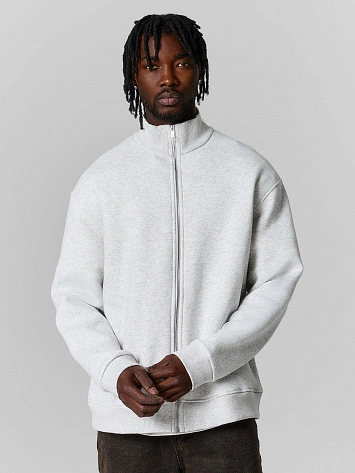 Теплая толстовка мужская серая с начесом