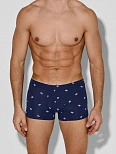 Трусы боксеры мужские синие с узором
