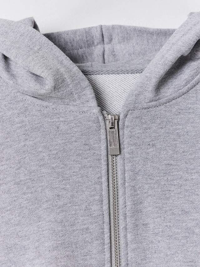 Толстовка женская серая на молнии - 6