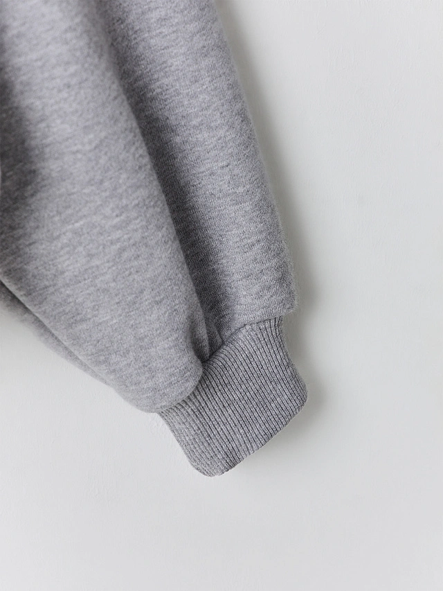 Толстовка женская серая на молнии - 8