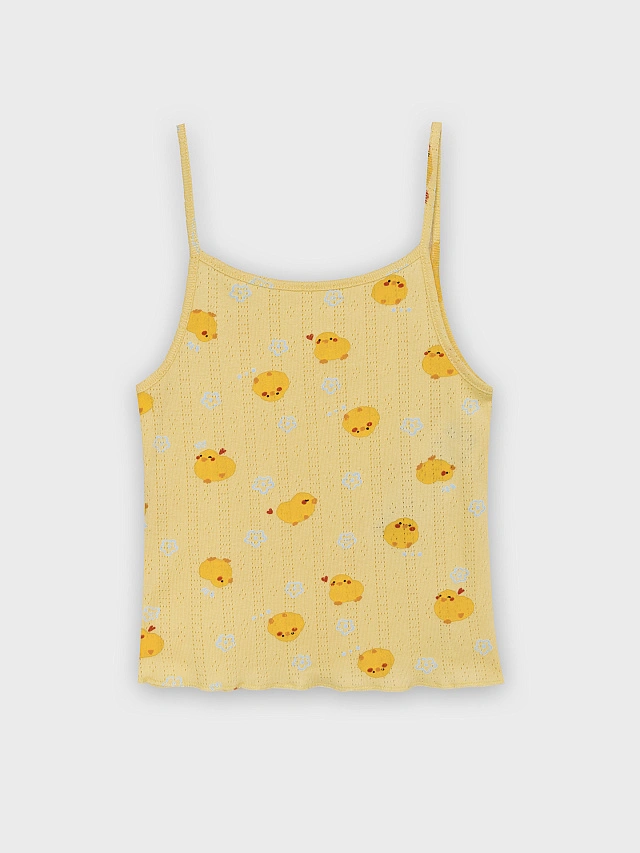 Комплект домашний для девочек желтый с принтом уточек - 4