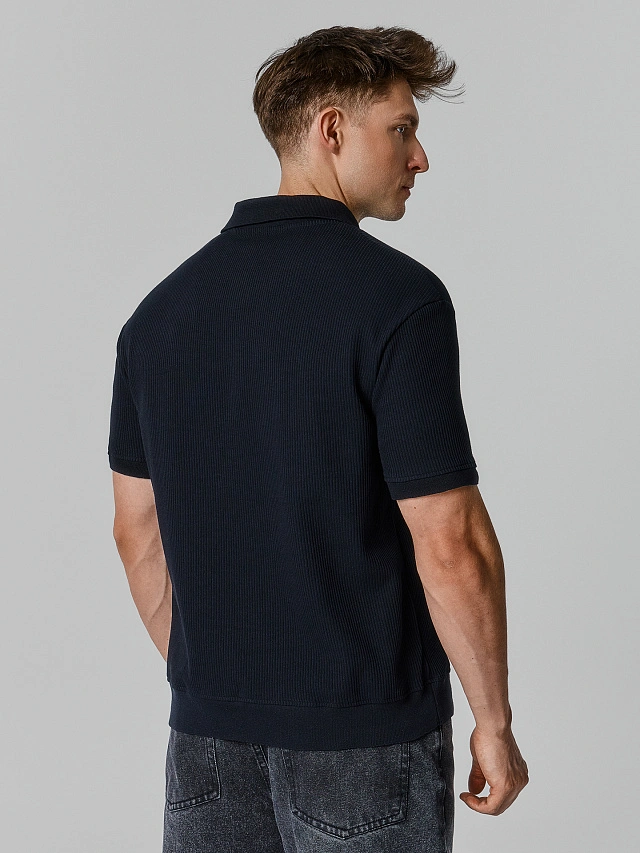 Джемпер-поло мужской черный - 3