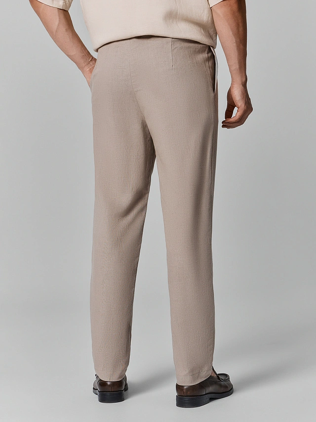 Брюки мужские серые льняные - 3